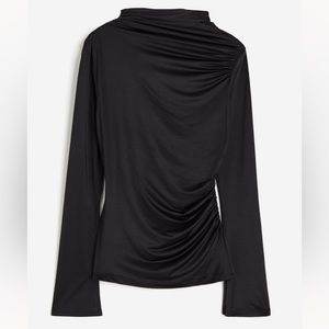 H&M Draped Jersey Top | Size - M | Color - Black